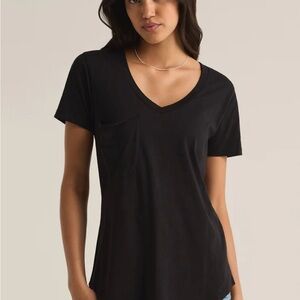 Z Supply Black Fitted Short Sleeve Tee NWT